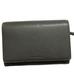 Coach vintage gray leather wallet nickle hardware
